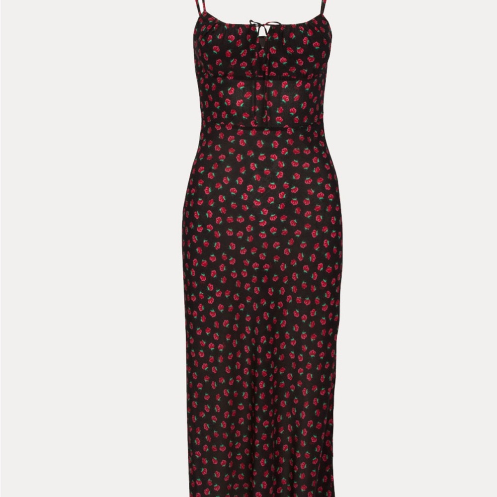 Realisation Par Alba Midi Dress with Red Floral Print - Picture 1 of 4